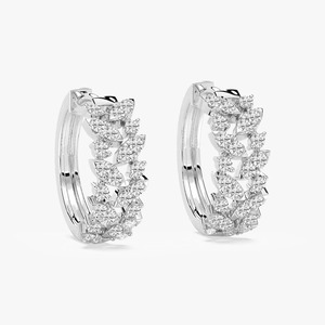 0.567CTW Lab Grown Diamond <b>Floral</b> Vine <b>Hoop</b> Earrings 14K White Yellow Rose Gold HIPHOPSTAR Brand IGI Certified Trendy Women's - Product Image 6