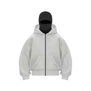 Vintage Washed Hoodie Men <b>Thick</b> <b>Fleece</b> Lined Warm Winter Oversized Pullover Chenille Patchwork Custom Unisex Sweatshirt Digital - Product Image 2