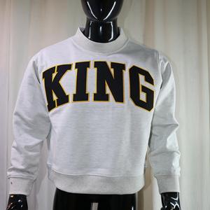เสื้อสเวตเชิ้ตคอกลม KING Mock Neck 450 GSM ปักชื่อตามสั่ง ทรงโอเวอร์ไซส์ ทรงบ็อกซี่ ผ้าฝ้ายฟลีซเฟรนช์เทอร์รี่ 100% - Product Image 3