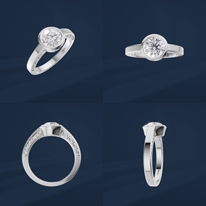 Bague de fiançailles pour femme DIFF avec diamant de laboratoire taille brillant rond, en platine PT950, style classique, couleur F, LR-0111 - Product Image 6