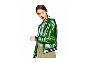 Chaqueta Bomber de Invierno para Mujer, Brillante, Satinada, Color Dorado, Cierre con Cremallera, Logotipo, Impermeable, Estilo Casual Elegante, Último Diseño, Venta al Por Mayor - Product Image 2