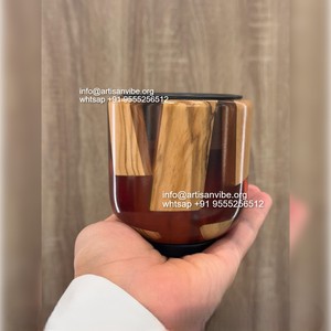 Porte-encens en séquoia de luxe fabriqué à la main rivière époxy Bakhoor brûleur élégant bois résine porte-encens aromatique - Product Image 6
