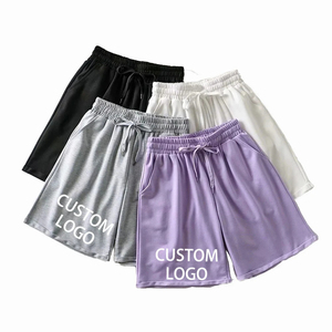 Shorts de Cintura Alta, Holgados, de Tela Transpirable y Ecológica de Alta Calidad, Color Sólido, Estilo Casual para Mujer, Venta al Por Mayor - Product Image 3