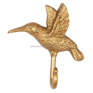 Vintage Ginkgo Leaf Wall Hook Metal Rust Resistant Bathroom <b>Coat</b> Rack Single Tier Carved Design - Product Image 3