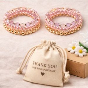 Rizir Bohemia Christian Fashion 14K Gold Plated Plastic Beaded <b>Bracelet</b> <b>Set</b> Women Handmade Imitation Pearl Stackable <b>Bracelets</b> - Product Image 4
