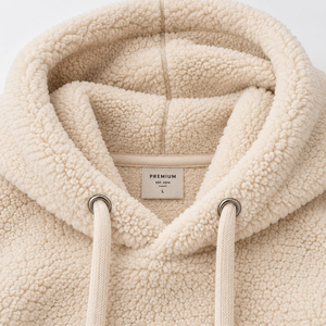 Fleece <b>Sherpa</b> Hooded Sweatshirt Beige Casual Winter Wear Anti-Pilling Knitted Pullover Solid Color Men's <b>Hoodies</b> & Sweatshirts - Product Image 2