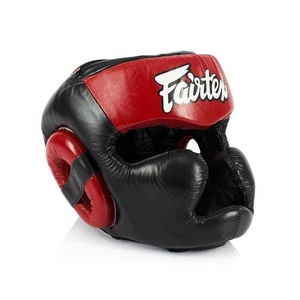 อุปกรณ์ป้องกันศีรษะสำหรับชกมวย Fairtex รุ่นพรีเมียมคุณภาพสูง สีแดงและดำ ป้องกันใบหน้าเต็มรูปแบบ ระบายอากาศได้ดี ดีไซน์ปรับได้ เหมาะสำหรับทุกเพศ - Product Image 2