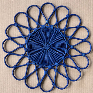 Juego de 6 Platos de Ratán |   Manteles individuales tejidos para restaurantes y cenas en casa - Product Image 1