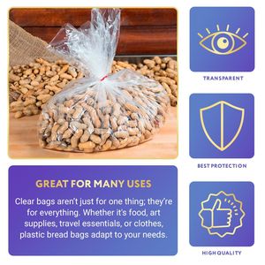 Sacs en plastique transparent à gousset de 2 mil d'épaisseur 200 pour le stockage des aliments, les cadeaux 20X20X48 pouces. - Product Image 4