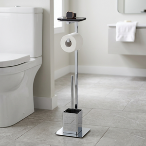 Modern Steel Freestanding Toilet <b>Paper</b> <b>Holder</b> With Plunger And Shelf For Bathroom - Product Image 1