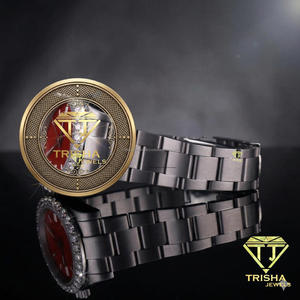 Designer Unisex Luxury Watch Stainless Steel <b>Bracelet</b> <b>Red</b> Gold Tone Bezel Vintage Analog Mechanical Movement Premium Fashion - Product Image 4