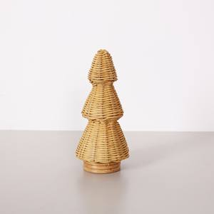 Ferme décor de noël fenêtre maison ornement rotin pins naturel fait à la main arbre de noël - Product Image 3