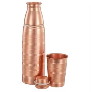 Attractive Copper <b>Water</b> Bottle Elegant Drinking <b>Container</b> for Gym Office Travel Use - Product Image 2