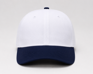 Gorra de Béisbol Blanca con Visera Azul, 6 Paneles, Ajustable, Unisex, Diseño Casual de Color Sólido, Poliéster/Algodón Twill, Deportiva - Product Image 2