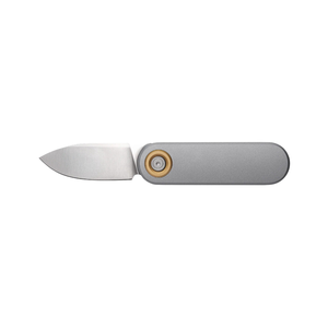 Cuchillos Plegables Pequeños con Mango Redondo Plateado, Hoja de Acero Satinado con Punta en Forma de Gota y Pivote Dorado para Uso Diario y Tareas Utilitarias - Product Image 5
