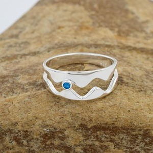100% Pure S925 Sterling <b>Silver</b> Band <b>Ring</b> With Natural Blue Apatite Gemstone <b>Statement</b> Women's Fine <b>Rings</b> Wholesale Gifts For Her - Product Image 2
