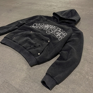 Sudadera con Capucha Extra Grande para Hombre Snowgrace, Felpa Francesa con Estampado Crack, Ropa Urbana de Invierno - Product Image 6