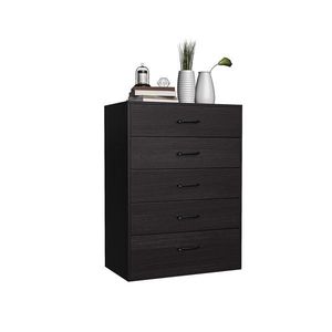 Cassettiera a 5 cassetti a fila singola, 5 strati con rivestimento in tessuto, in truciolato e tessuto non tessuto, 70*40*93.3cm, Nera - Product Image 4