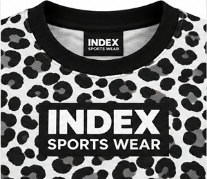 เสื้อยืดผู้ชายลายเสือดาวสีขาวดำ แขนสั้น คอกลม สไตล์สปอร์ต - Product Image 6