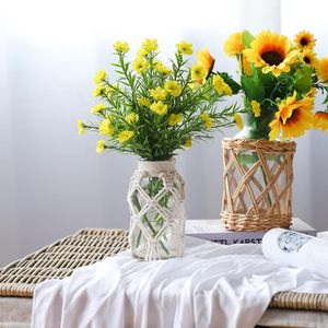 Vase à fleurs en jute naturel fait main – Support décoratif durable pour fleurs, idéal pour le salon et la décoration intérieure moderne - Product Image 3