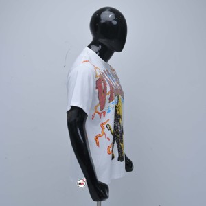 Camisetas de Algodón para Hombre Valley Tiger Print, Manga Corta, Cuello Redondo, Corte Regular Informal, Color Blanco, Estampado Animal, Tela Jersey, OEM - Product Image 4