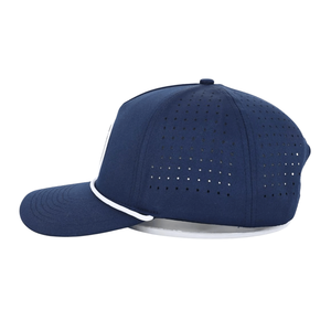 Casquette de baseball pour homme de haute qualité, chapeaux de golf sportifs, logo personnalisé, patchs en caoutchouc silicone, trous découpés au laser, visière incurvée, imperméable - Product Image 3