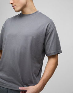 T-shirts pour hommes en coton 100% pour l'été, coupe ample, couleur unie, respirants, avec logo imprimé personnalisé, prix bas - Product Image 2