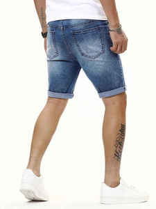 Nouveaux shorts classiques pour hommes, mode streetwear, jeans respirants, coupe ample, 100% coton, shorts en denim décontractés - Product Image 5