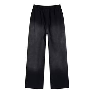 360G Spray Dyed Distressed Lightweight Canvas Mid Drawstring Closure <b>Men's</b> Long <b>Pants</b> Faded Wash Vintage Casual Trousers Unisex - Product Image 2