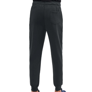 Pantalon de survêtement en coton noir pour homme, taille élastique, décontracté, avec poches latérales, poids moyen, pour l'automne - Product Image 2