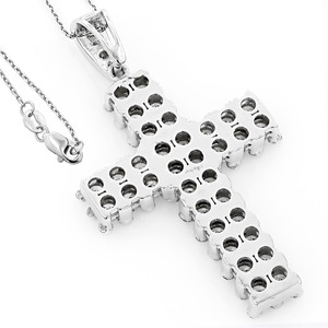 จี้กางเขนเงินแท้ 925 ประดับเพชรโมอิสซาไนต์ VVS ขนาดเล็ก สร้อยคอแบบ Ice Out เครื่องประดับจี้เพชรโมอิสซาไนต์รูปกางเขน - Product Image 4