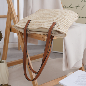 Chic Summer <b>Accessory</b> featuring a Natural yarn bag Woven Tote perfect for <b>beach</b> and daily vacation style - Product Image 5