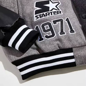 Veste de baseball classique en laine confortable avec broderies, prix abordable, nouvelle collection, pièce unique - Product Image 3