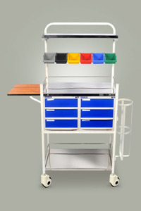 รถเข็นฉุกเฉิน Nirvan Global Crash Cart Trolley สำหรับการแพทย์ฉุกเฉิน ได้รับการรับรองมาตรฐาน ISO สำหรับโรงพยาบาล หน่วยไอซียู และแผนกฉุกเฉิน - Product Image 2