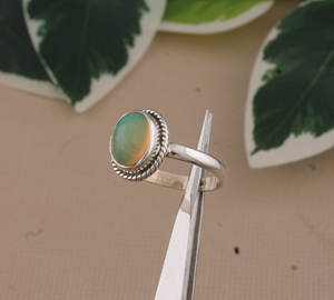 Bague de mariage classique en opale blanche naturelle, argent sterling 925, pierre précieuse opale véritable, pierre de naissance d'octobre, bijoux fins pour femmes - Product Image 5