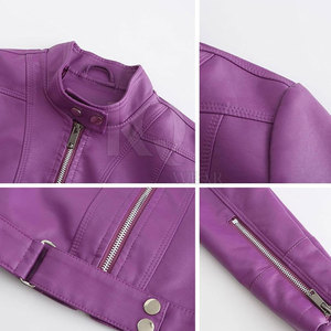 Chaqueta de Cuero Tejida con Cierre, Diseño de Invierno, Color Sólido, para Mujer, Calidad Premium, Acabado Suave, Forro Interior Suave, Estilo Casual - Product Image 6