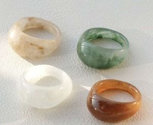 Ensemble de bagues en résine inspirées de l'agate naturelle, accessoires élégants pour femmes, bijoux de mode haut de gamme - Product Image 6
