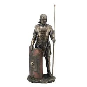 Veronese design-soldado romano com javelin e escudo-bronze de fundição fria-oem disponível