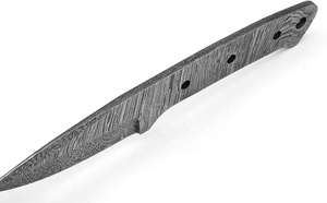 Hoja en bruto de acero de Damasco premium de espiga completa para ensamblaje de mango personalizado, hoja en bruto para uso exterior con funda de cuero - Product Image 3