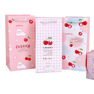 Wholesale Cute Cherry Bunny <b>Paper</b> Gift <b>Bags</b> with Handles | Custom Printed Kraft Gift Packaging for Kids & Parties - (Style 01) - Product Image 5