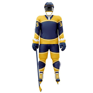 Unisex Polyester Ice Hockey Uniform Quick Dry Breathable Knit Sportswear OEM Custom Sublimated Adult Hockey Wear - Product Image 2