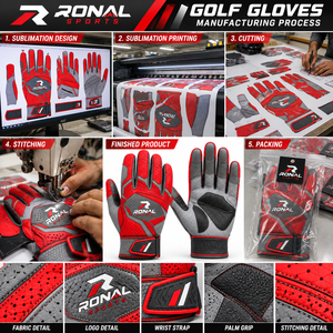 Customized Color and Logo Printed High Quality Golf Glove Embroidery Logo OEM Premium Quality Golf Training Gloves For Men - Product Image 5