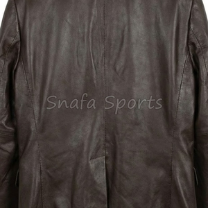 เสื้อโค้ทหนังผู้ชายสำหรับฤดูหนาว ดีไซน์ทันสมัย พรีเมียม หนังแท้ คลาสสิก อุ่นสบาย ทนทาน ยาว แฟชั่นอินเทรนด์ หรูหรา เหมาะสำหรับใส่ลำลอง - Product Image 5