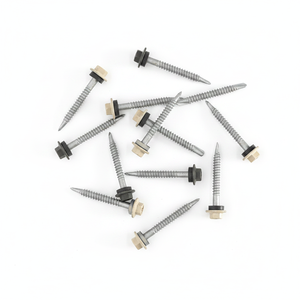 Vis autoperceuse à tête plate PDC Modèle 12 avec rondelle EPDM collée, en acier au carbone classe 4.8 6.8, chromée, zinguée/galvanisée, à filetage grossier - Product Image 4