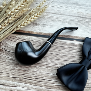 Pipa de Fumar de Madera Lacada Ecológica de Primera Calidad, Tipo Curvo, Hecha a Mano, Estilo Vintage, Duradera, de Larga Duración, con Logotipo Personalizado, Portátil - Product Image 3