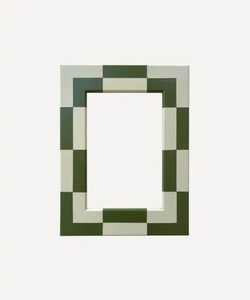 Cadre photo rectangulaire moderne en bois et os, motif chevron imprimé, pour décoration intérieure, gris et blanc, NOUSHAD HANDICRAFTS Uttar Pradesh - Product Image 5