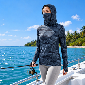 Camisa de Pesca con Capucha Personalizada, Tejido de Poliéster de 160 GSM, para Equipos de Pesca Femeninos - Product Image 4