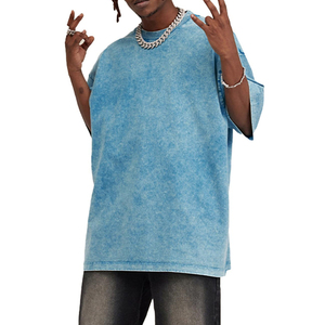 High Quality Street Wear <b>Drop</b> Shoulder Blank Vintage Heavyweight Oversized <b>Acid</b> Wash T-Shirt For Men Wholesale Price With OEM - Product Image 3