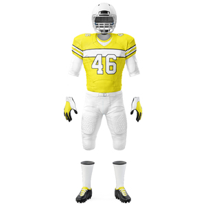 Ensemble d'uniformes de football américain vert et blanc, maillot, pantalon, gants, crampons, taille adulte homme, équipement de protection, service OEM - Product Image 1