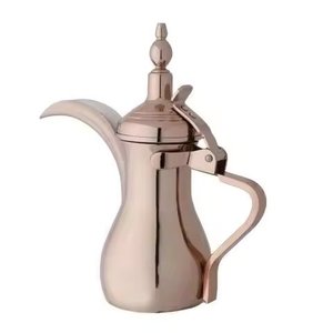 Stylish Gold Color Tea and Coffee Pot Round Metal Arabian Dallah Finest Quality <b>Large</b> Size for Kitchen and Table Serving - Product Image 4